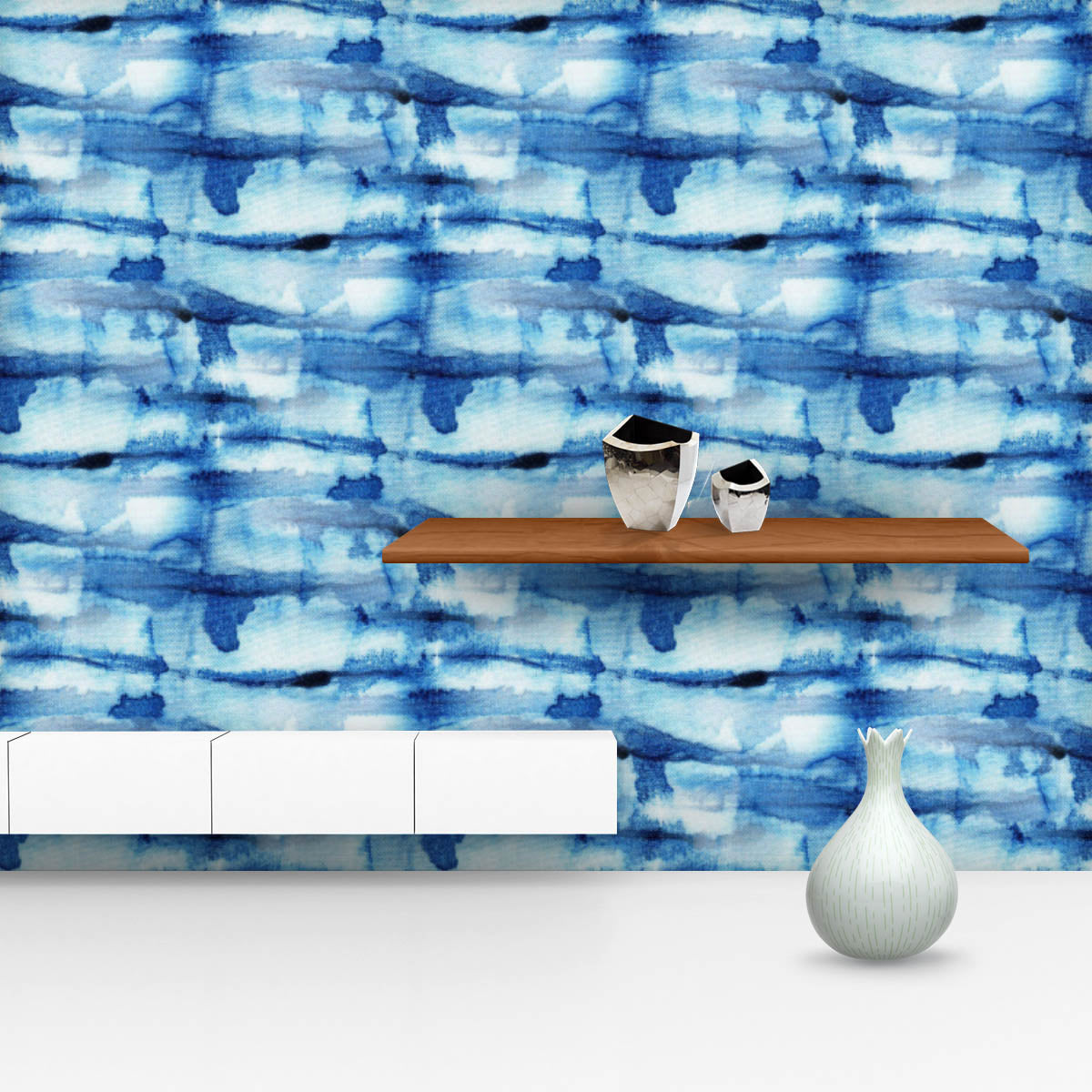 Shibori Indigo Batik D1 Wallpaper Roll