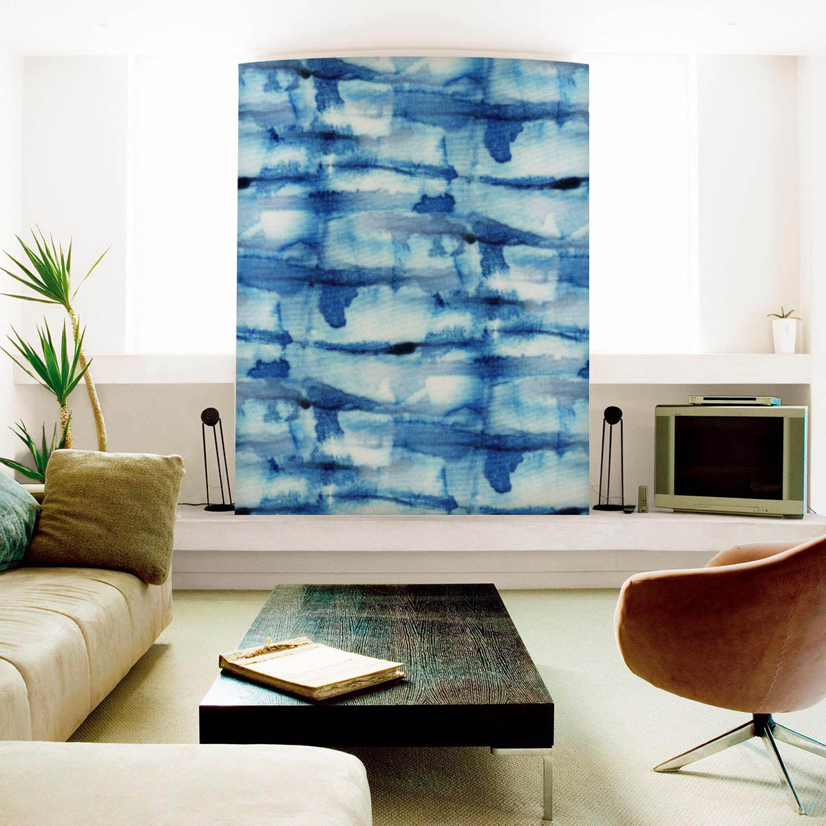 Shibori Indigo Batik D1 Wallpaper Roll